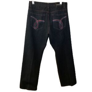 Urban Label Men's Denim Blue Jeans Red Stitching Straight Leg 36 Waist Zip Close